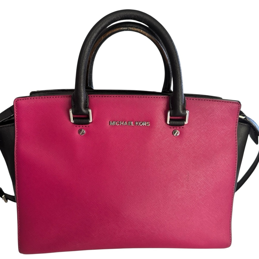 Michael Kors Fuchsia and Black Satchel - Picture 16 of 16